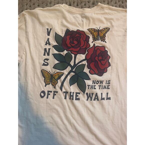 Vans of the wall tee long sleeve cream rose  size large - Picture 2 of 5